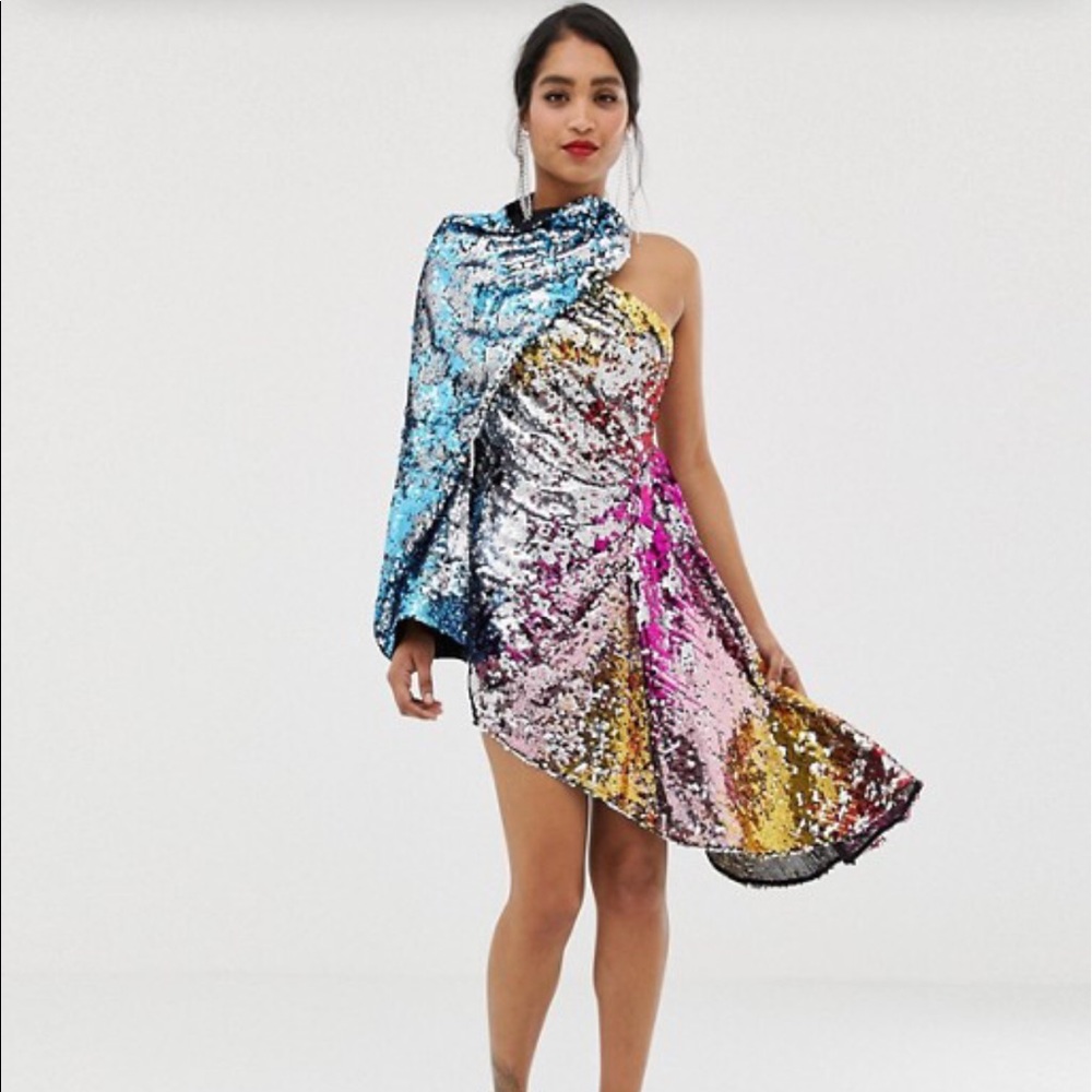 ASOS EDITION asymmetric drape HOLIDAY  dress